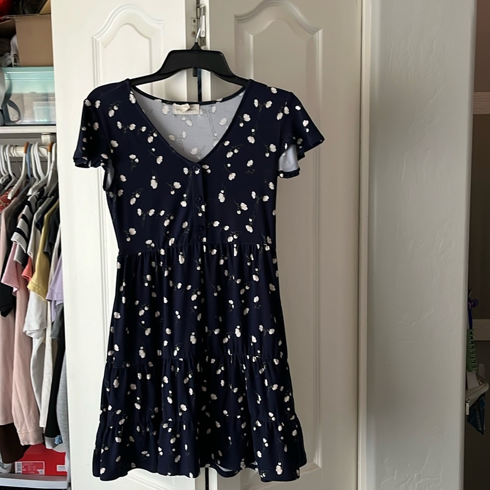 Derek Heart navy ditsy floral dress